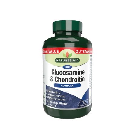 Natures Aid Glucosamine 500mg & Chondroitin 100mg Complex Outstanding Value! 180 Capsules
