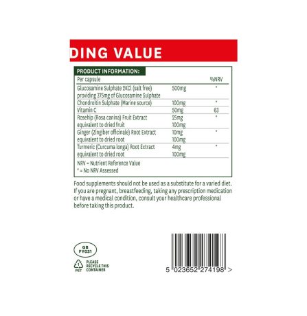Natures Aid Glucosamine 500mg & Chondroitin 100mg Complex Outstanding Value! 180 Capsules - Image 3