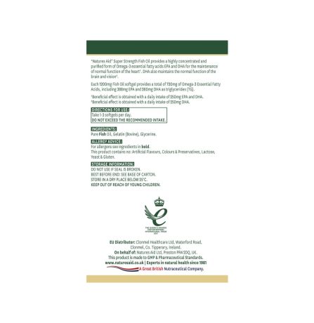 Natures Aid Super Strength Omega-3 60 Softgels - Image 2