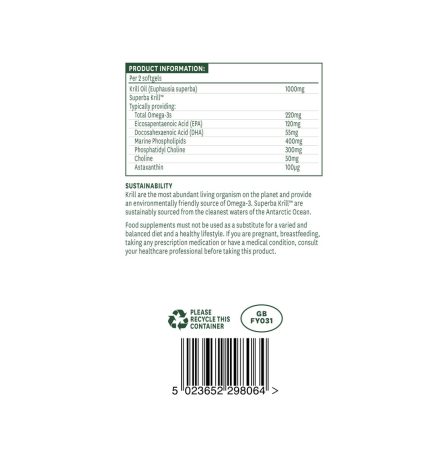 Natures Aid Krill Oil 500mg 60 Softgels - Image 3