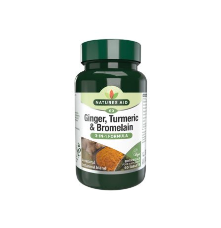 Natures Aid Ginger, Turmeric & Bromelain 60 Tablets