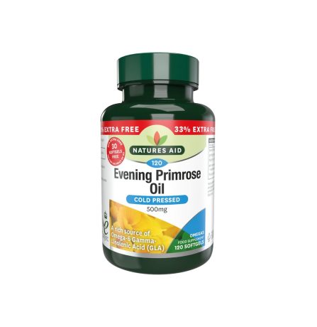 Natures Aid Evening Primrose Oil 500mg 33% Extra Free! 120 Softgels