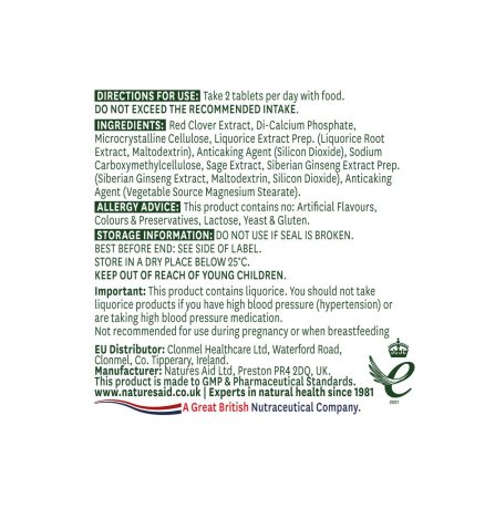 Natures Aid Red Clover Complex with Sage, Siberian Ginseng & Liquorice - Image 2