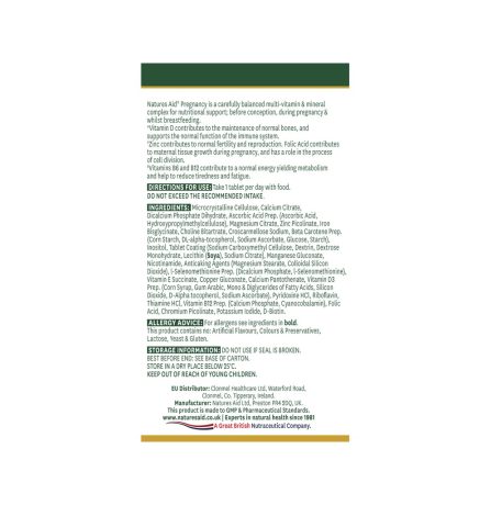 Natures Aid Pregnancy Multi-Vitamins & Minerals 60 Tablets - Image 2