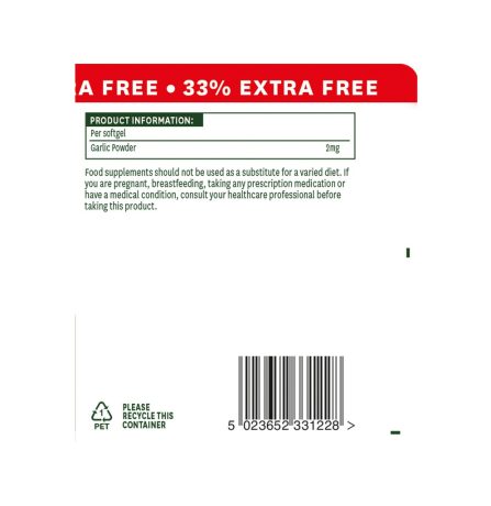 Natures Aid Odourless Garlic Pearls 33% Extra Free! 120 Tablets - Image 3