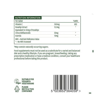 Natures Aid Vitamin C 500mg Chewable - Image 3