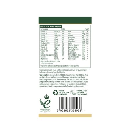 Natures Aid Women's 50+ Multi-Vitamins & Minerals with Superfoods 30 Capsules - Image 4