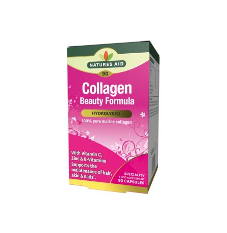 Natures Aid Collagen Beauty Formula with Vitamin C, Zinc & B-Vitamins 90 Capsules