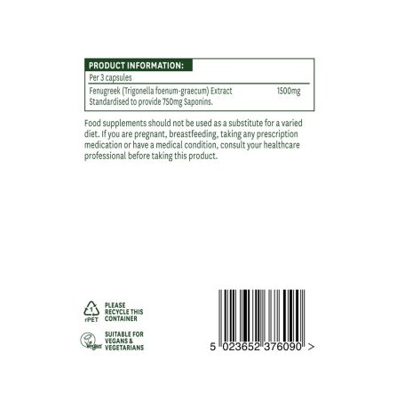 Natures Aid Fenugreek 500mg 90 Capsules - Image 3
