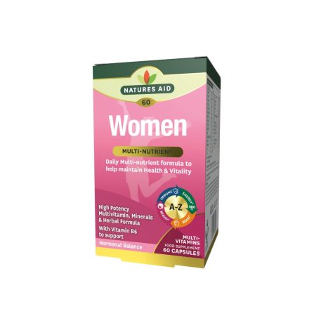 Natures Aid Women's Multi-Vitamins & Minerals with Superfoods 60 Capsules
