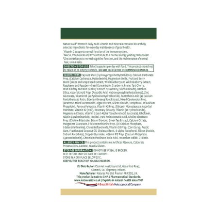 Natures Aid Women's Multi-Vitamins & Minerals with Superfoods 60 Capsules - Image 3