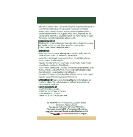 Natures Aid Organic Ultimate Superfoods 60 Capsules - Image 2