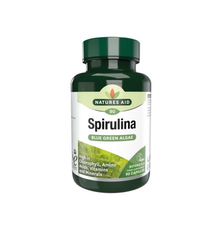 Natures Aid Organic Spirulina 500mg 90 Capsules
