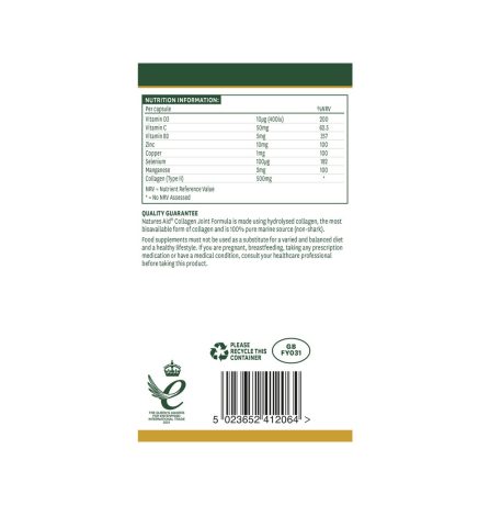 Natures Aid Collagen Joint Formula 60 Capsules - Image 5