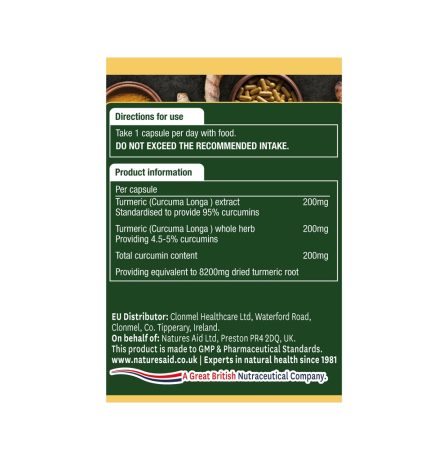 Natures Aid Turmeric 8200mg High Potency - Image 2