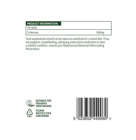 Natures Aid D-Mannose 1000mg 60 Tablets - Image 3