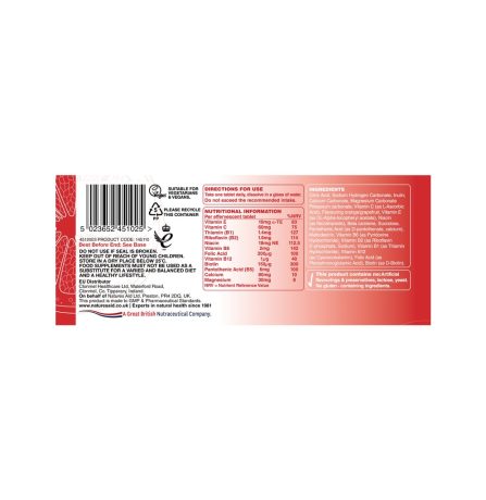 Natures Aid Daily Multivitamin & Mineral Effervescent 20 Tablets - Image 2
