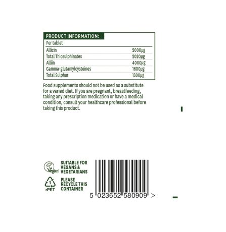 Natures Aid Garlic concentrated 2000ug Allicin 90 Tablets - Image 3