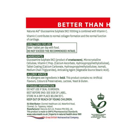 Natures Aid Glucosamine Sulphate 1000mg Better Than 1/2 Price! 90 Tablets - Image 2