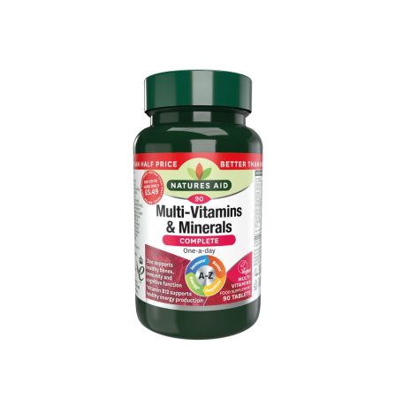 Natures Aid Complete Multi-Vitamins & Minerals Better Than 1/2 Price! 90 Tablets