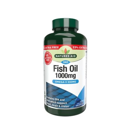 Natures Aid Fish Oil 1000mg 33% Extra Free! 240 Softgels