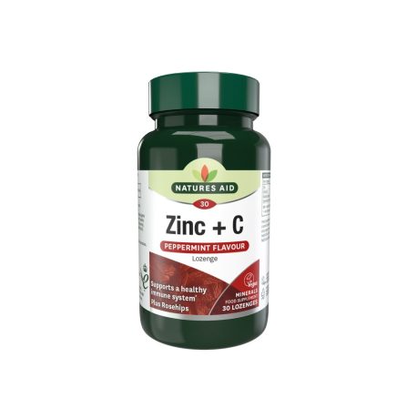 Natures Aid Zinc Lozenges with Rosehip + Vitamin C 30 Lozenges
