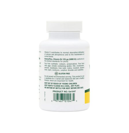 Nature's Plus Vitamin D3 125ug (5000IU) 60 Softgels - Image 2