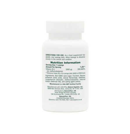 Nature's Plus Shot-O-B12 5000mcg 30 Lozenges - Image 2