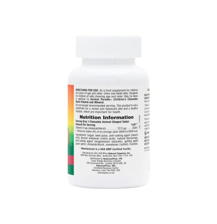 Nature's Plus Animal Parade Vitamin D3 500IU 90  Chewables - Image 3