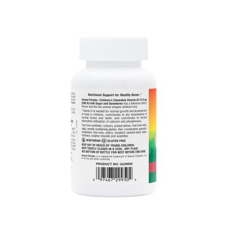Nature's Plus Animal Parade Vitamin D3 500IU 90  Chewables - Image 2