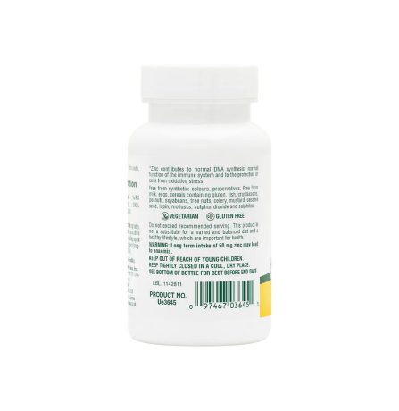 Nature's Plus Zinc 50mg 90 Tablets - Image 3