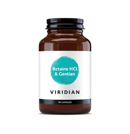 Viridian Betaine HCl 650mg with Gentian 90 Capsules