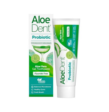 Aloe Dent Probiotic Aloe Vera Gel Toothpaste Fluoride Free 75ml