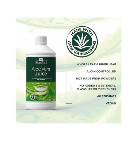 Aloe Pura Aloe Vera Juice Max Strength 1000ml - Image 4