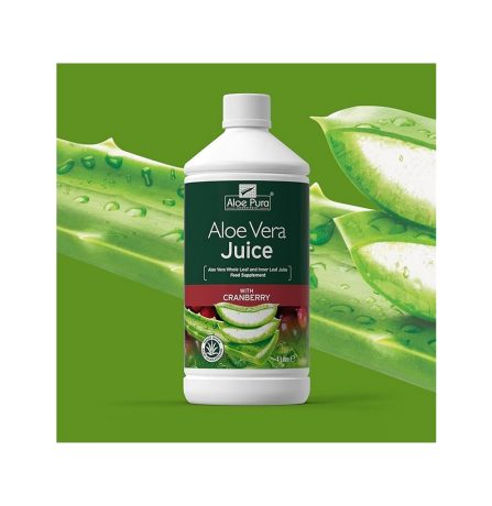 Aloe Pura Aloe Vera Juice Max Strength Cranberry 1000ml - Image 3