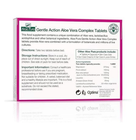 Aloe Pura  Aloe Vera Gentle Action Complex 30 Tablets - Image 2