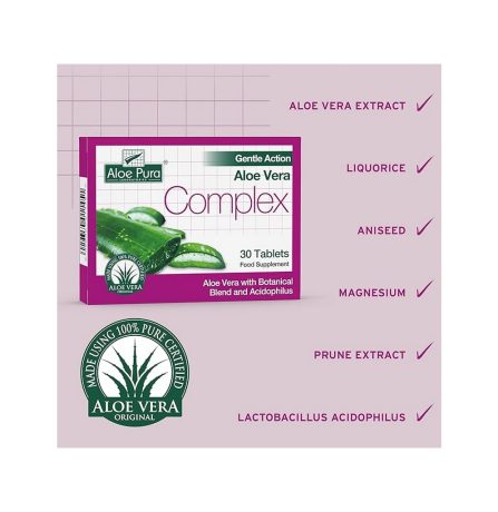 Aloe Pura  Aloe Vera Gentle Action Complex 30 Tablets - Image 3