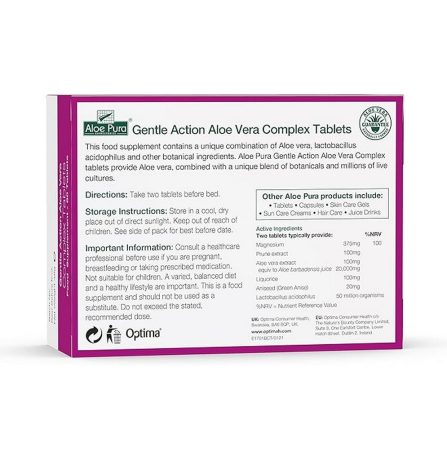 Aloe Pura  Aloe Vera Gentle Action Complex 60 Tablets - Image 2