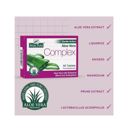 Aloe Pura  Aloe Vera Gentle Action Complex 60 Tablets - Image 4