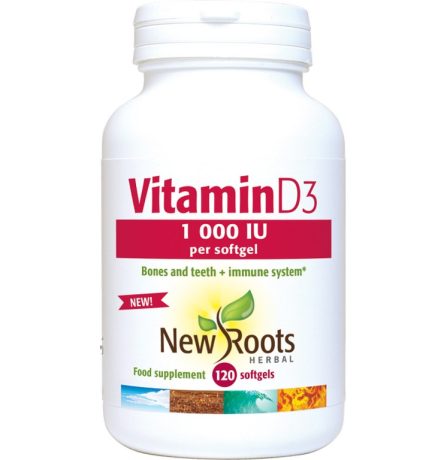 New Roots Vitamin D3 1 000 IU  120 Softgels