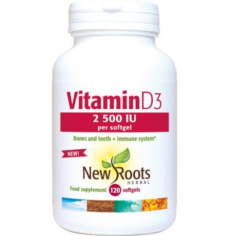 New Roots Vitamin D3 2 500 IU 120 Softgels